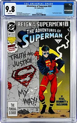 Buy Adventures Of Superman #501 CGC 9.8 (Jun 1993 DC) Superboy Connor Kent Tana Moon • 60.05£