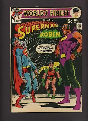 Buy World's Finest Comics 200 VF+ Adams Cvr Supes/Robin Teamup CALENDAR 1970 DC O948 • 17.68£