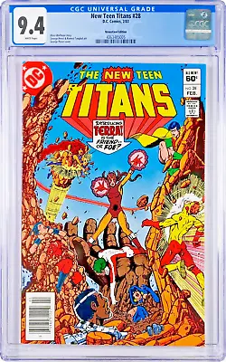 Buy New Teen Titans #28 CGC 9.4 (Feb 1983, DC) Newsstand, 2nd Terra App. & Origin • 34.69£