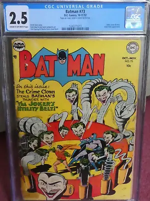 Buy DC 1952 Batman #73 CGC 2.5 Cream/Off-White  Pages Blue Label. Joker Cover! • 850£