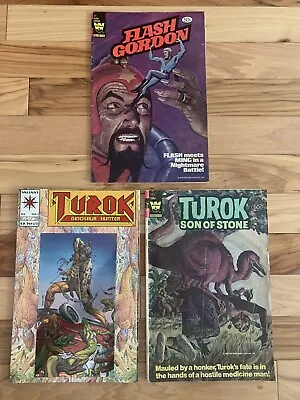 Buy FLASH GORDON #34 - Turok Son Of Stone #127 & Turok Dinosaur Hunter #1 • 3.94£