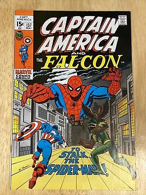 Buy Captain America #137 (May 1971, Marvel) 1st Battle Falcon Vs Spider-Man • 78.98£