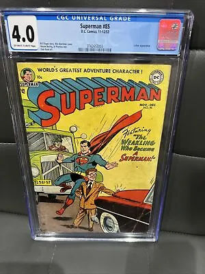 Buy SUPERMAN #85 CGC 4.0 VG Golden Age Comic Rare! • 280£