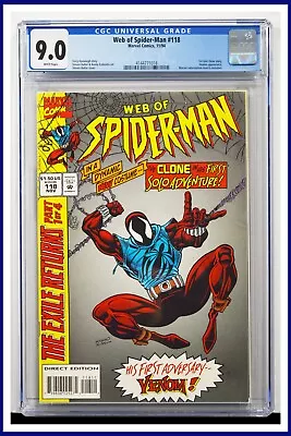 Buy Web Of Spider-Man #118 CGC Graded 9.0 Marvel 1994 White Pages Comic Book. • 118.59£