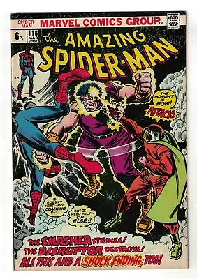 Buy Marvel Comics Amazing Spiderman 118 Smasher 6.0 1972  Bronze Age  • 21.99£