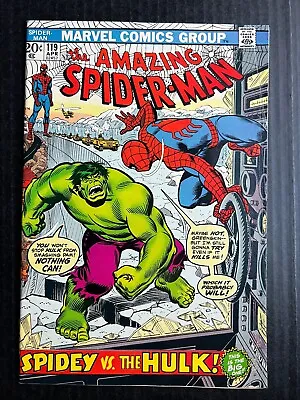 Buy AMAZING SPIDER-MAN #119 April 1973 Key Issue Incredible HULK • 138.36£