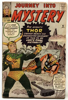 Buy JOURNEY INTO MYSTERY-#92-comic Book 1962-THOR-JACK KIRBY-vg-trimmed • 178.75£