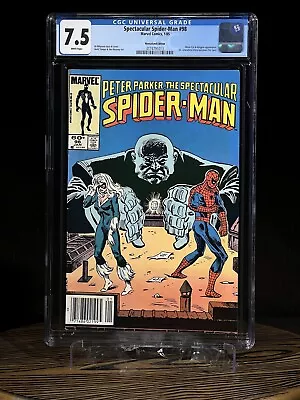 Buy SPECTACULAR SPIDER-MAN #98 Newsstand 1985 CGC 7.5 KEY 1st App Spot Spiderverse • 78.87£