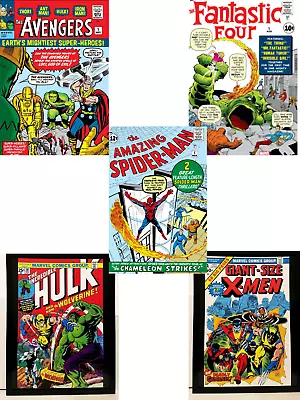 Buy Comic Book Cover Poster Set Avengers 1 Hulk 181 Xmen Gs 1 Spiderman 1 Ff 1 • 63.95£