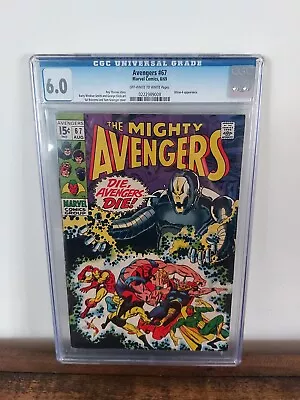 Buy Avengers #67 - CGC 6.0 (1969, Marvel) 1st Ultron Cover, MCU Comeback? • 129.95£