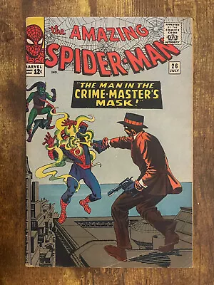 Buy Amazing Spider-Man #26 - GORGEOUS - 1st App Crime Master - Marvel Comics 1965 • 19.37£