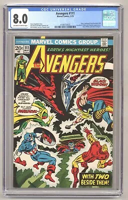Buy Avengers 111 (CGC 8.0) Daredevil X-Men Magneto Black Widow Heck 1973 Marvel O212 • 39.51£