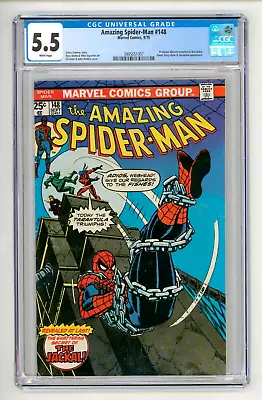 Buy Amazing Spider-Man #148 CGC 5.5 FN- White Pages • 65£
