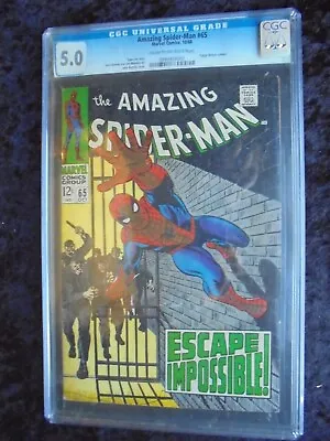 Buy Amazing Spider-man #65 Marvel Comics 1968 Silver Age Cgc 5.0 Graded! • 94£