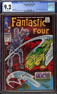 Buy Fantastic Four # 74 CGC 9.2 Off-White (Marvel 1968) Kirby & Sinnott Surfer Cover • 478.55£