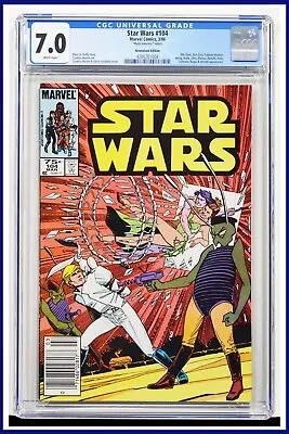 Buy Star Wars #104 CGC Graded 7.0 Marvel March 1986 Newsstand Edition Comic Book. • 62.73£