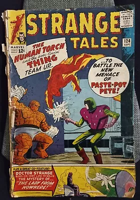 Buy Strange Tales #124 '64 Marvel 'Torch & Thing Battle Paint-Pot Pete!' • 8.70£