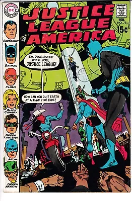 Buy JUSTICE LEAGUE OF AMERICA #78, VG, DC Comics (1970) • 4.95£
