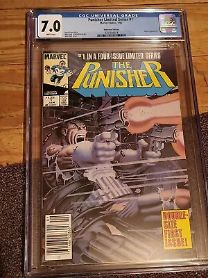Buy CGC 7.0 PUNISHER LIMITED SERIES #1 Newsstand Edition Comics 1986 White Pages • 80.25£