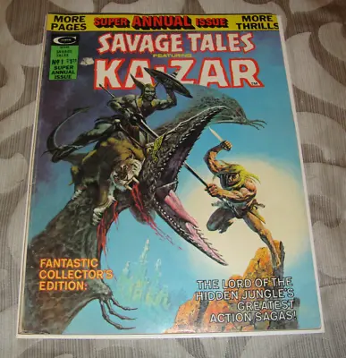 Buy Super Annual Issue Savage Tales Featuring Ka-Zar #1 (1975) Marvel Magazine FN+ • 7.94£