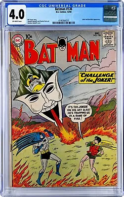 Buy BATMAN # 136 - CGC 4.0 VG - Classic Joker Story • 150£