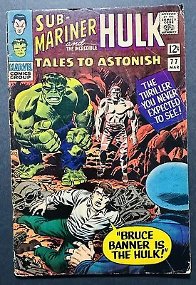 Buy Tales To Astonish Sub-mariner And The Incredible Hulk  #77 Marvel Comics 1966! • 11.19£