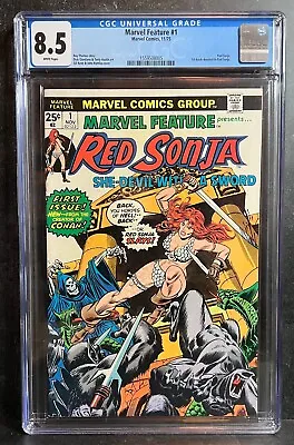 Buy MARVEL FEATURE #1 (1975) CGC [8.5] 1st Solo Series Starring RED SONJA -Key Issue • 165£
