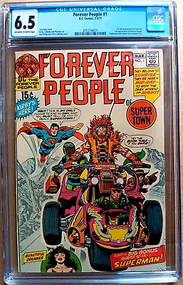 Buy FOREVER PEOPLE #1 CGC 6.5 OW-W 1971 All KIRBY 1st DARKSEID & The Forever People • 115.13£