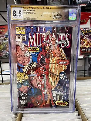 Buy NEW MUTANTS #98 CGC 8.5 1st Deadpool Signed By Rob Liefeld 1991 • 359.78£