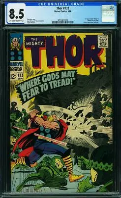Buy Thor 132 Cgc 8.5 Off White To White Pages  1st  Ego 1966 A3 • 199.87£