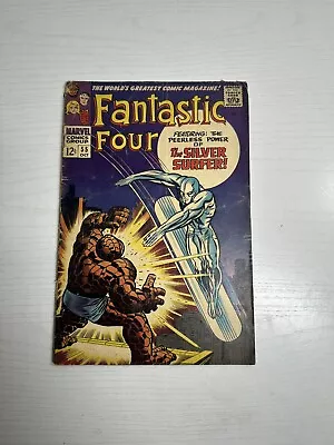 Buy Fantastic Four #55 (1966) Iconic Silver Surfer Vs Thing Cover Marvel Comics • 35.58£