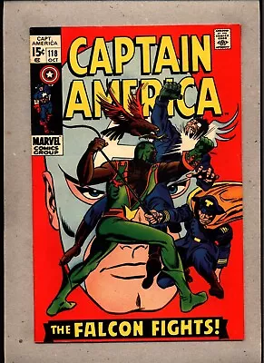 Buy CAPTAIN AMERICA #118_OCT 1969_VERY GOOD+_2nd APP FALCON_RED SKULL_SILVER AGE! • 3.20£