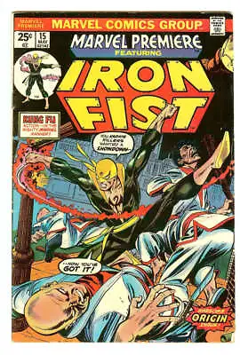 Buy Marvel Premiere #15 5.0 Q // Origin + 1st App Iron Fist 1974 • 93.97£