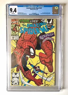 Buy The Amazing Spider-Man #345 NM 9.4 White Pages CGC Marvel Comics • 54.29£