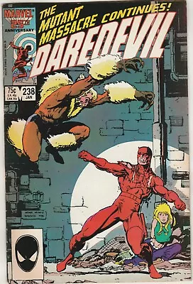 Buy Daredevil #238 January 1986 Appearance Of Sabertooth Marvel Comics Group • 10.38£