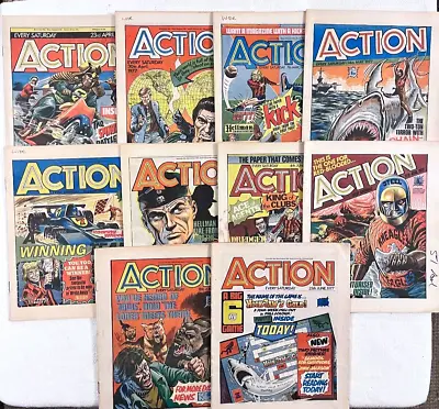 Buy 10 Issue Run ACTION Comic 23/4/77 To 25/6/77 - High Grade VFN - Post-ban. • 40£