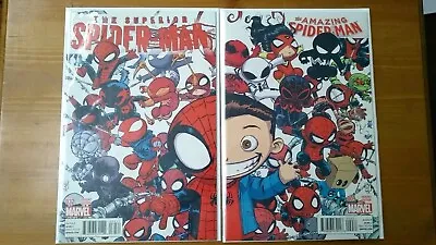 Buy Amazing Spiderman 9 Superior Spiderman 32 Skottie Young Kid Variant 2 Comic Set • 80£