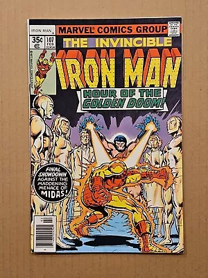 Buy Iron Man #107 Midas Appearance Marvel 1978 VF+ • 8.02£