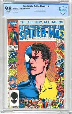 Buy Spectacular Spider-Man #120  CBCS  9.8  NMMT  White Pages  11/86  Direct Edition • 143.91£