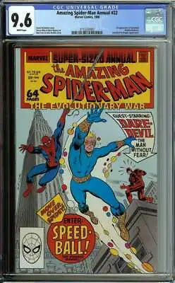 Buy Amazing Spider-man Annual #22 Cgc 9.6 White Pages // 1st App Speedball Id: 39902 • 55.97£