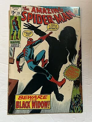 Buy AMAZING SPIDER-MAN 86 - Black Widow Origin And New Costume (1970) F-VF • 48.04£
