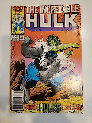 Buy  Incredible Hulk #326 1st  Fight Between Grey/Green Hulk Newsstand VF+ 9.0 Or+ • 5.60£