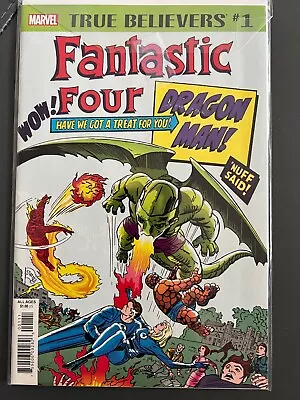 Buy True Believers 1 Dragon Man Marvel Comics Reprints Fantastic Four 35 • 4.95£