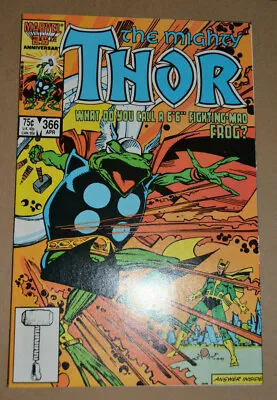 Buy The Mighty Thor #366 Raw Higher Grade Marvel Comics Key 1986 1st Thunder Frog • 23.78£