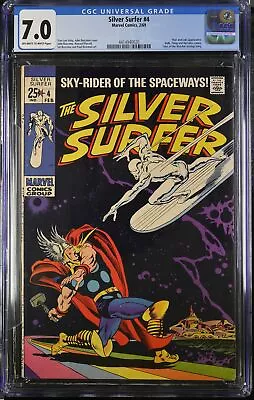 Buy Silver Surfer #4 - Marvel Comics 1969 CGC 7.0 Thor And Loki Appearance. Hulk, Th • 878.67£