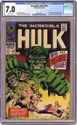 Buy Incredible Hulk #102 CGC 7.0 1968 4308363013 • 261.14£