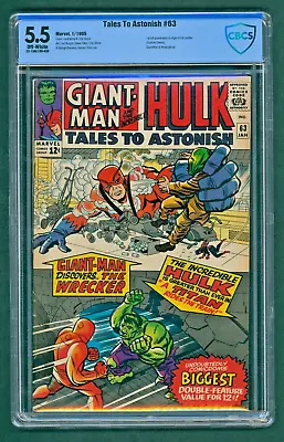 Buy Tales To Astonish #63 - 1st App Of The Origin, CBCS 5.5 Off White (Marvel, 1965) • 276.40£