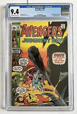 Buy Avengers #90 CGC 9.4 Captain Marvel Ronan And Kree Sentry Marvel Comics 1971 • 236.68£