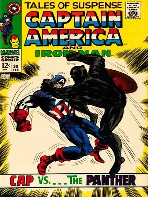 Buy Tales Of Suspense #98, Black Panther V. Capt. America New Sign: 18x24  USA STEEL • 70.27£