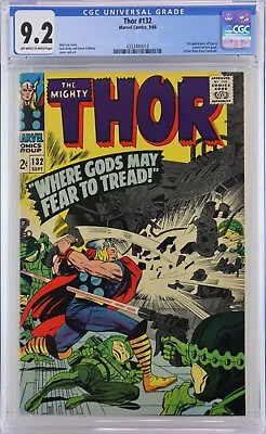 Buy THOR #132 1966 CGC 9.2  OW/W PAGES 1st EGO • 149.61£